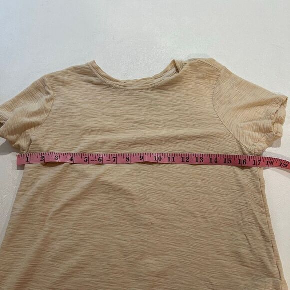 Pilcro Beige Slub Knit Short Sleeve Tee Size XS | Anthropologie Minimalist Top - Picture 4 of 4